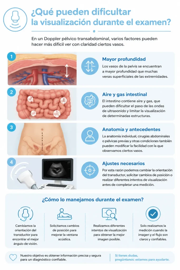 Qué pueden dificultar la visualización durante el examen - Ecodoppler Vascular - Bogotá, Colombia